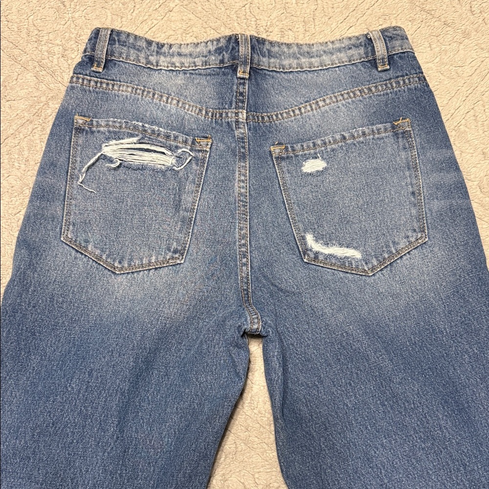 Flying Monkey Blue Distressed Flare Jeans
